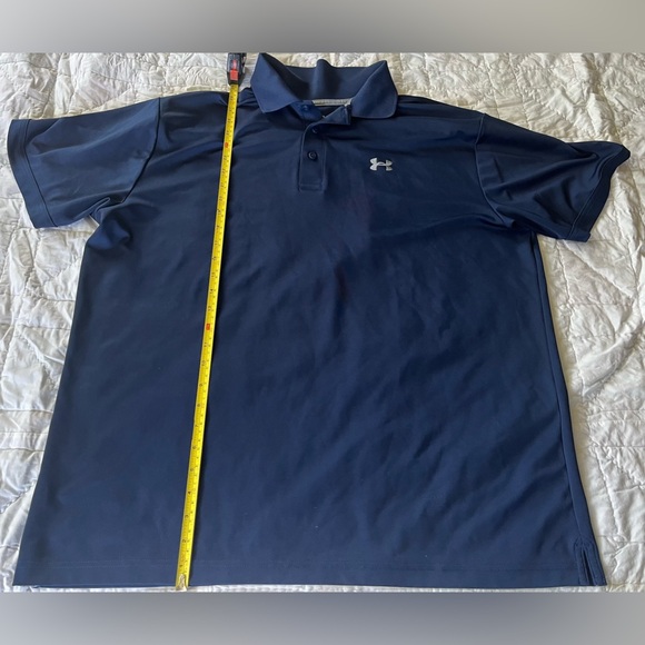Under Armour Heat Gear Polo Shirt Mens 2XL Blue - Picture 1 of 4